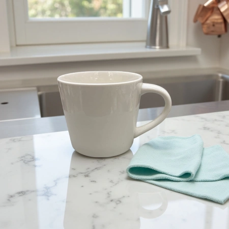 This white ceramic cup is a simple household water cup with a smooth glaze surface after high-temperature firing This white ceramic cup is a simple household water cup with a smooth glaze surface after high-temperature firing